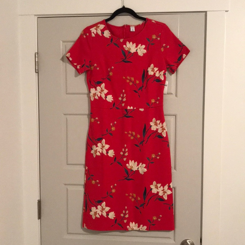 NWT Old Navy Red Floral Knit Sheath Dress ST